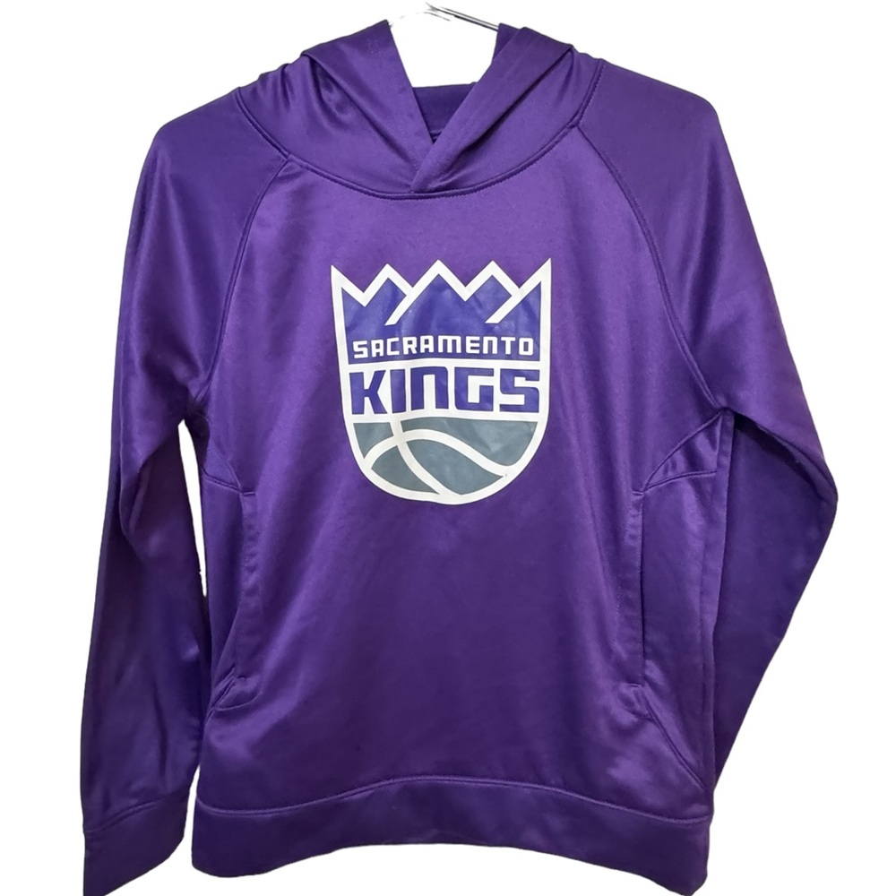 NBA Sacramento Kings Basketball Youth XL Women’s S Purple Hoodie MINTY - Picture 1 of 4